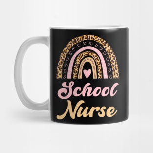 Rainbow Retro School Nurse Mug